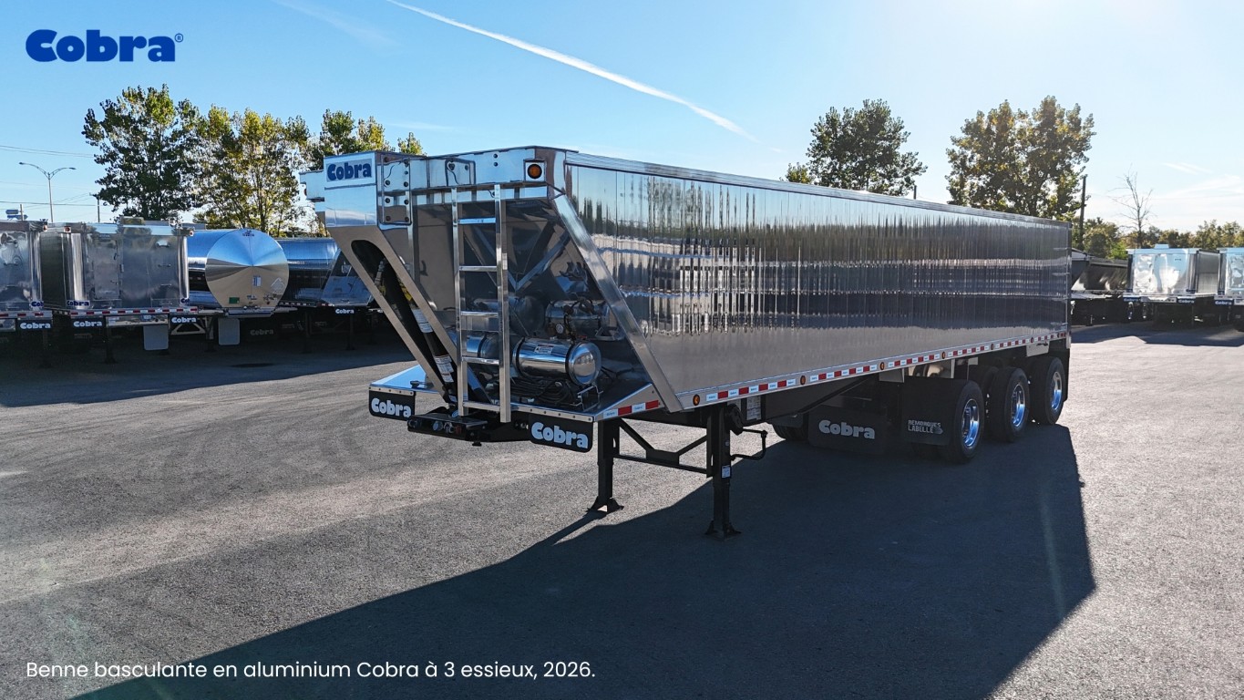 Benne basculante Cobra en aluminium — 3 essieux (Remorques Labelle